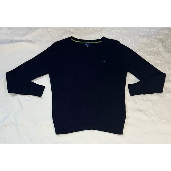 IZOD-Women’s V-NeckBlue Women’s Large Cotton Sweater - Picture 3 of 5